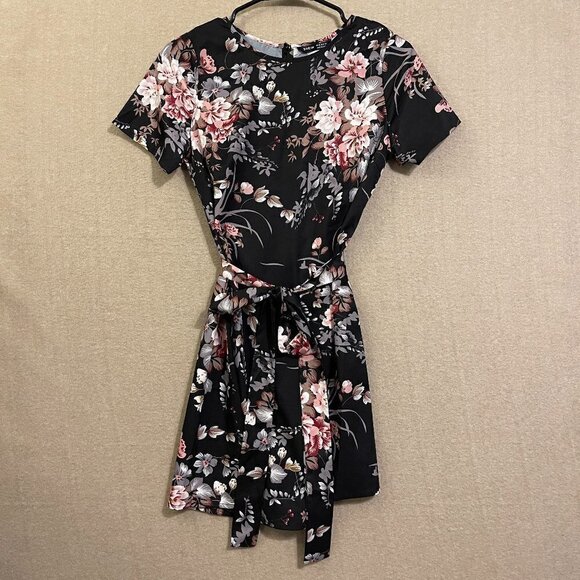 SHEIN Dresses & Skirts - Shein Summer Dress Women's XS Black Floral Short Sleeves